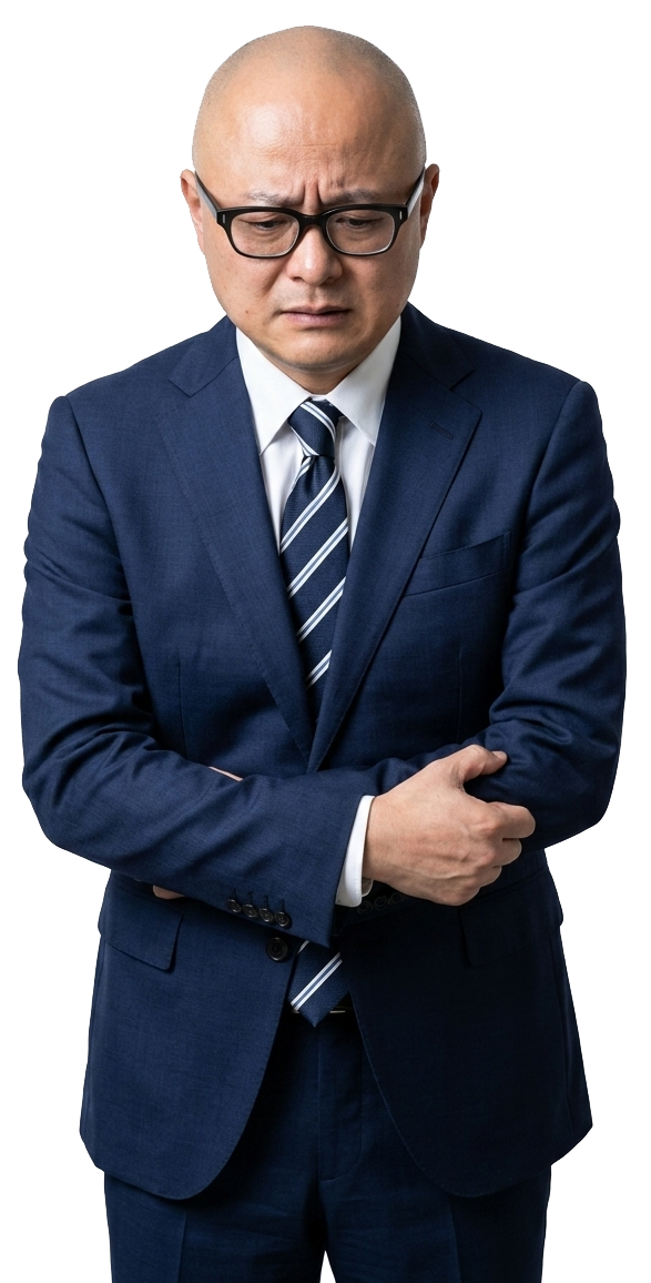 うつむく保険営業マン